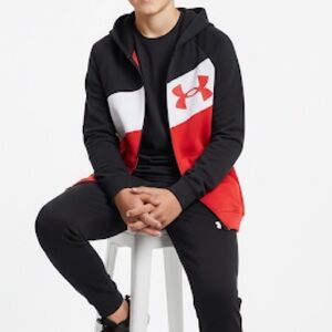Under Armour boys Medium black/red hooded sweatshirt